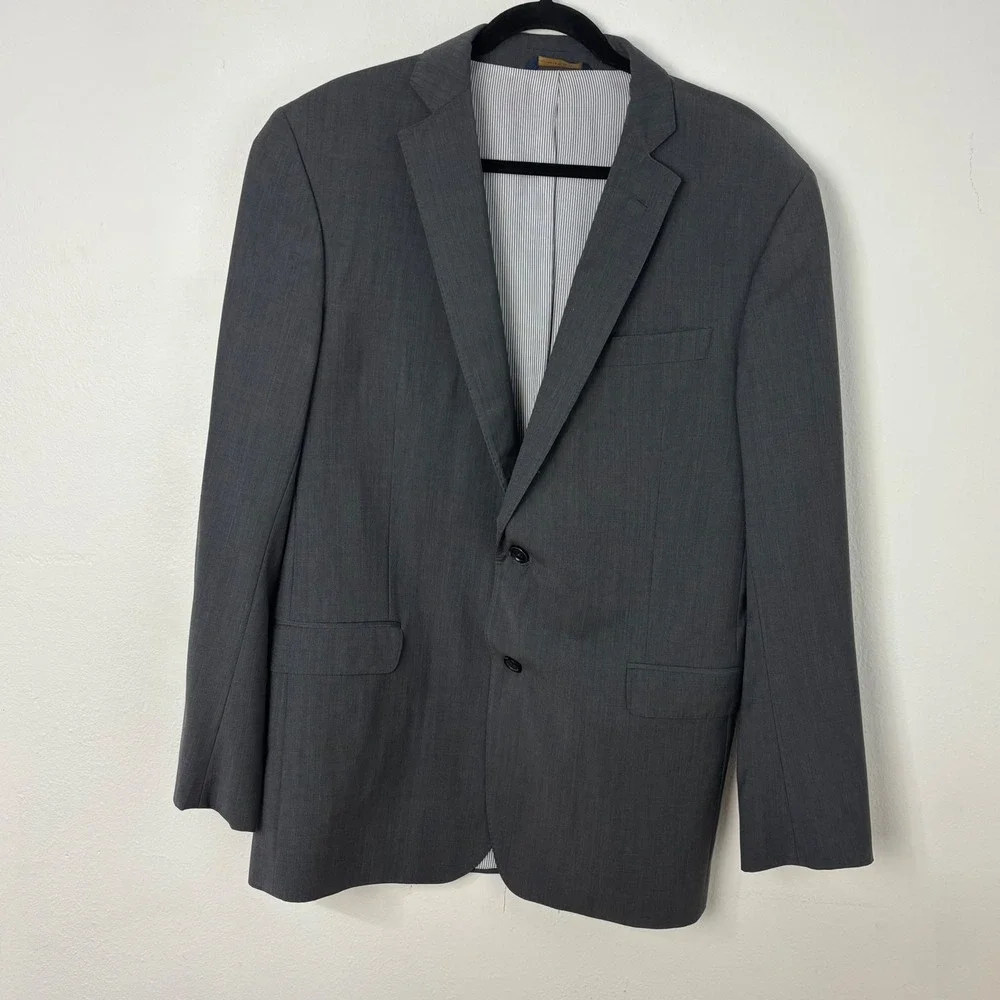 Brooks Brothers Explorer Regent Fit Blazer Mens 44L Charcoal Gray Wool Jacket